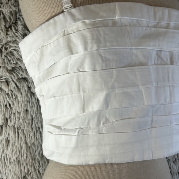 Lulus Daytime Perfection Women's XL White Cotton Pleated Cropped Sleeveless Top - Picture 5 of 10